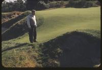 Eb Steiniger viewing bunker on 15th Green, Pine Valley Golf Club, New Jersey, 1953