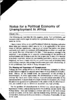 Notes for a political economy of unemployment in Africa