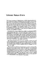 Editorial : Raison D'etre