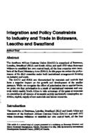Integration and policy constraints to industry and trade in Botswana, Lesotho and Swaziland