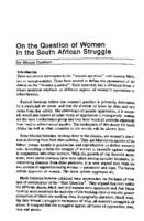 On the question of women in the South African struggle