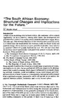 "The South African economy : structural changes and implications for the future"