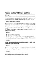 Poem : Mother Afrika's Matriots