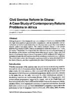 Civil service reform in Ghana : a case study of contemporary reform problems in Africa