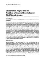 Citizenship, rights and the problem of internal conflicts and civil wars in Africa