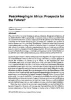 Peacekeeping in Africa : prospects for the future?