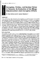 Corruption, politics and societal values in Tanzania : an evaluation of the Mkapa administration's anti-corruption efforts