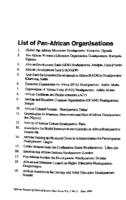 List of Pan-African organisations