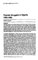 Popular struggles in Nigeria 1960-1982