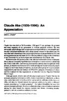 Claude Ake (1939-1996) : an appreciation