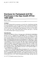 Elections for parliament and the provinces in the new South Africa : 1994-2004