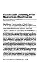 Pan Africanism, democracy, social movements and mass struggles