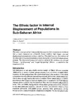 The ethnic factor in internal displacement of populations in Sub-Saharan Africa