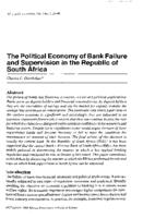 The political economy of bank failure and supervision in the Republic of South Africa
