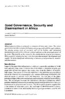 Good governance, security and disarmament in Africa
