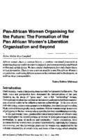 Pan-African women organising for the future : the formation of the Pan African Women's Liberation Organisation and beyond