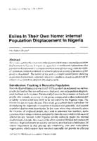 Exiles in their own home : internal population displacement in Nigeria