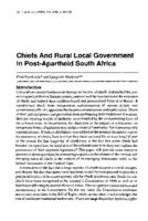 Chiefs and rural local government in post-apartheid South Africa