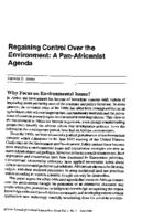 Regaining control over the environment : a Pan-Africanist agenda