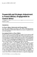 Powershift and strategic adjustment in French military engagement in Central Africa