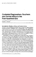 Contested regionalism : Southern and Central Africa in the post-apartheid era