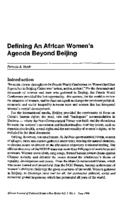 Defining an African women's agenda beyond Beijing
