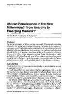 African renaissance in the new millennium? From anarchy to emerging markets?