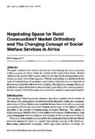 Negotiating space for rural communities? Market orthodoxy and the changing concept of social welfare services in Africa