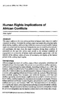 Human rights implications of African conflicts