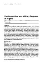 Patrimonialism and military regimes in Nigeria