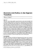 Economy and politics in the Nigerian transition