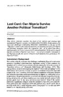 Last card : can Nigeria survive another political transition?