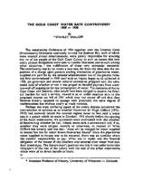 The Gold Coast water rate controversy 1909-1938