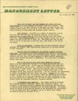 ASPA Business Management Committee's Management Letter. Vol. 6 (1982 July)