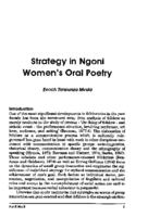 Strategy in Ngoni women's oral poetry