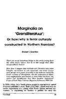 Marginalia on "Grensliteratuur" : or how/why is terror culturally constructed in northern Namibia?