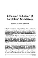 A Slession "In search of semiotics" : David Sless