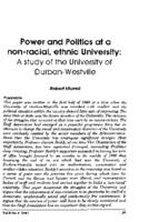 Power and politics at a non-racial, ethnic university : a study of the University of Durban-Westville