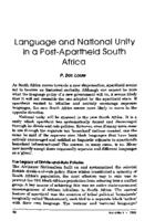 Language and national unity in a post-apartheid South Africa
