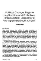 Political change, regime legitimation and Zimbabwe broadcasting : lessons for a post-apartheid South Africa?