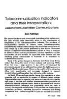Telecommunication indicators and their Interpretation : lessons from Australian communications