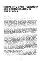 Ritual into myth--ceremony and communication in "The Blacks"