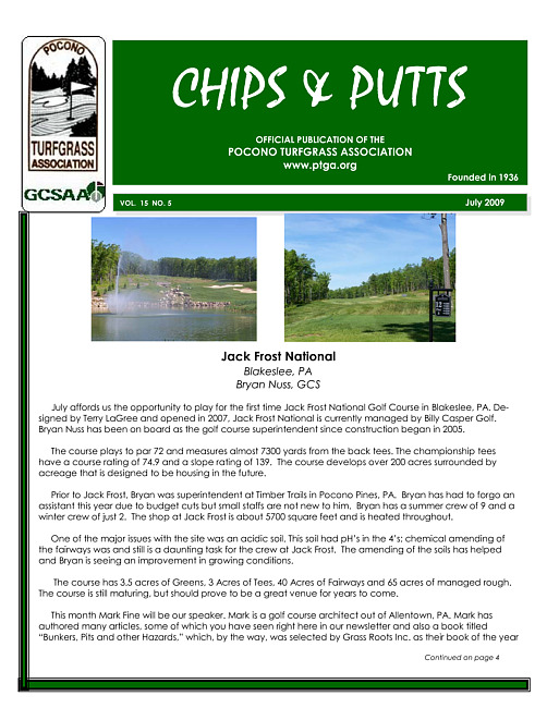 Chips & putts. Vol. 15 no. 5 (2009 July)