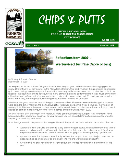 Chips & putts. Vol. 15 no. 9 (2009 November/December)