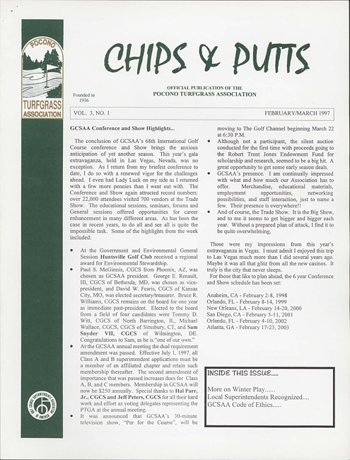 Chips & putts. Vol. 3 no. 1 (1997 February/March)