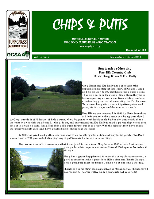 Chips & putts. Vol. 16 no. 8 (2010 September/October)