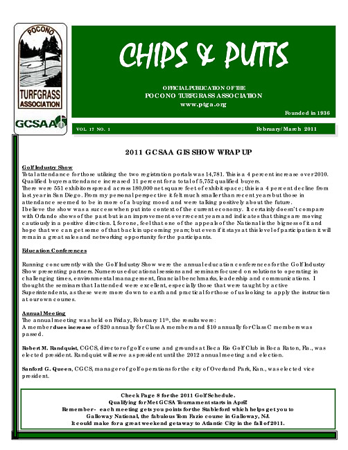 Chips & putts. Vol. 17 no. 1 (2011 February/March)