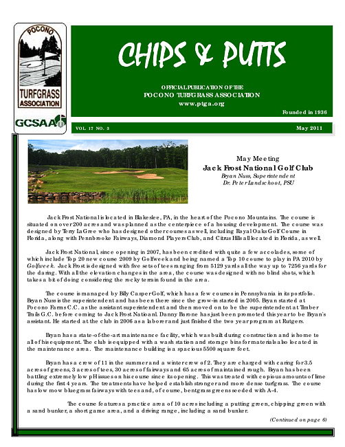 Chips & putts. Vol. 17 no. 3 (2011 May)