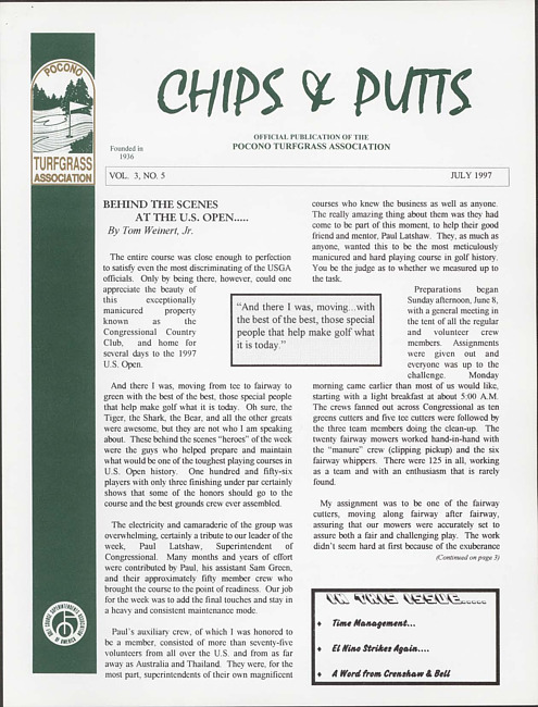 Chips & putts. Vol. 3 no. 5 (1997 July)