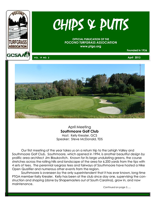 Chips & putts. Vol. 19 no. 2 (2013 April)